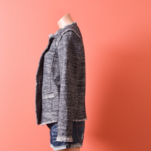 Banana Republic Asymmetrical Frayed Tweed Jacket - Picture 3 of 8